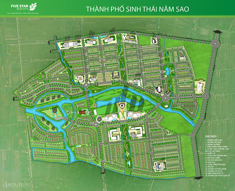 Mặt bằng tổng thể Five Star Eco City