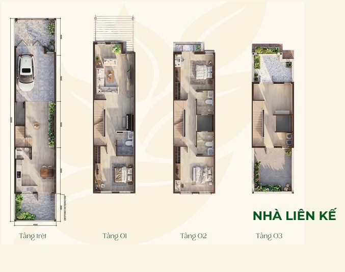 Bản vẽ nhà liền kề mặt bằng